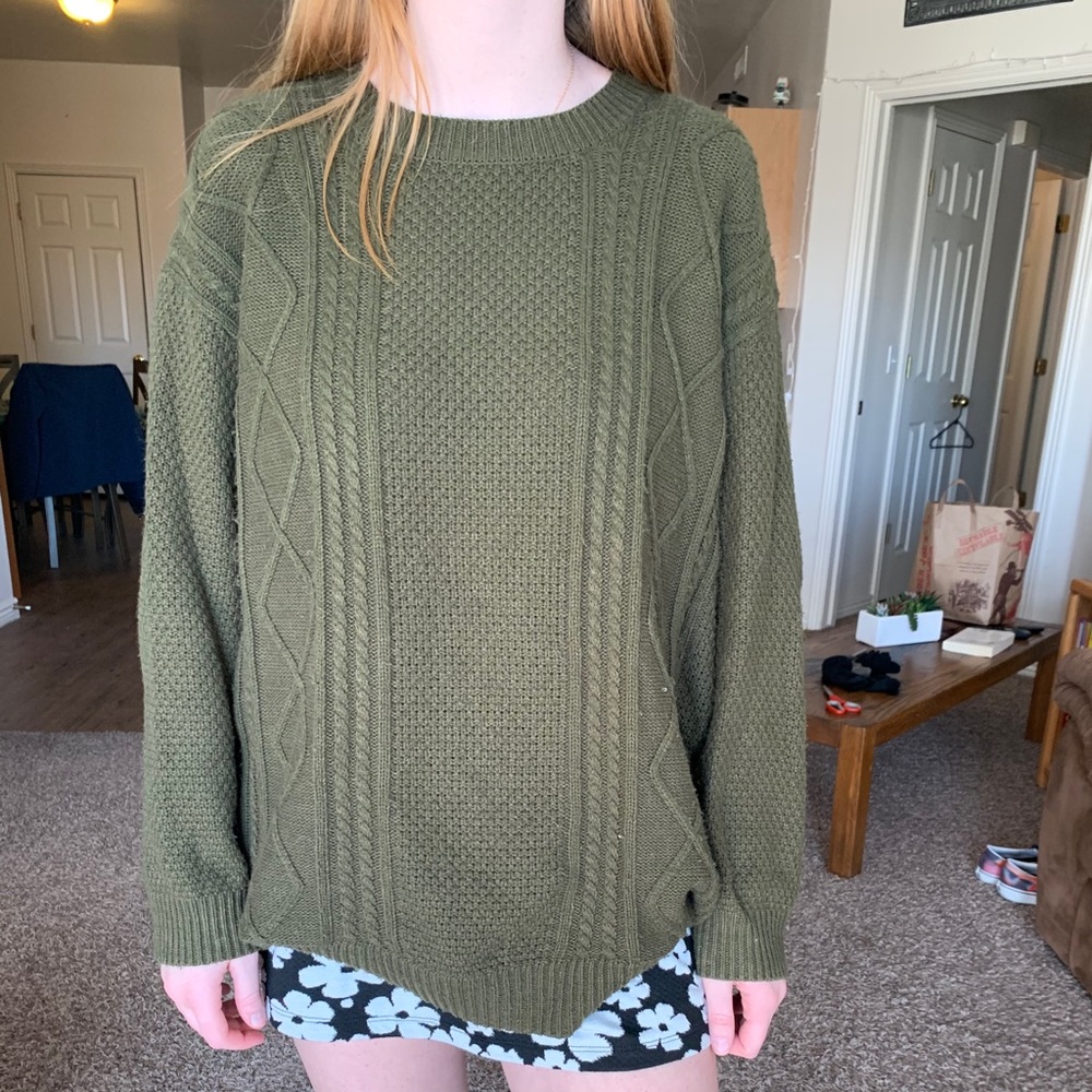 Oversized Green Sweater - Urban Outfitters